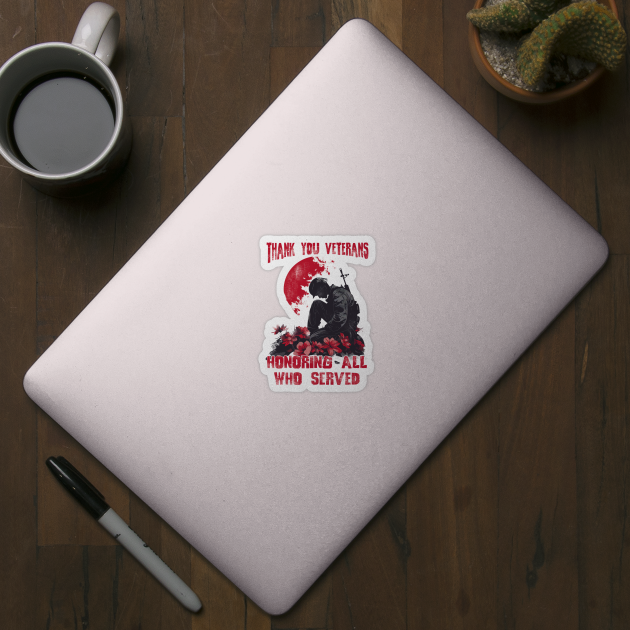 Vintage Veteran - Honoring All Who Served Thank You Veterans by JessArty